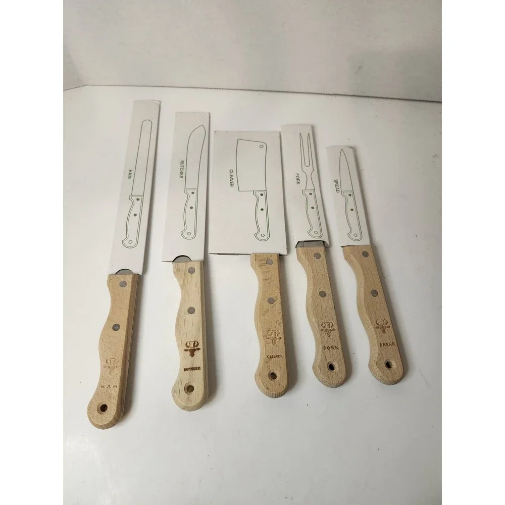 Lot Of 5 Vintage Chefs Collection Knives & Serving Fork